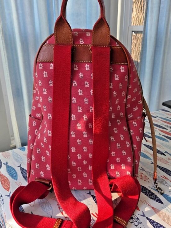 Dooney & Bourke MLB St. Louis Cardinals Coated Canvas Leather Backpack Red